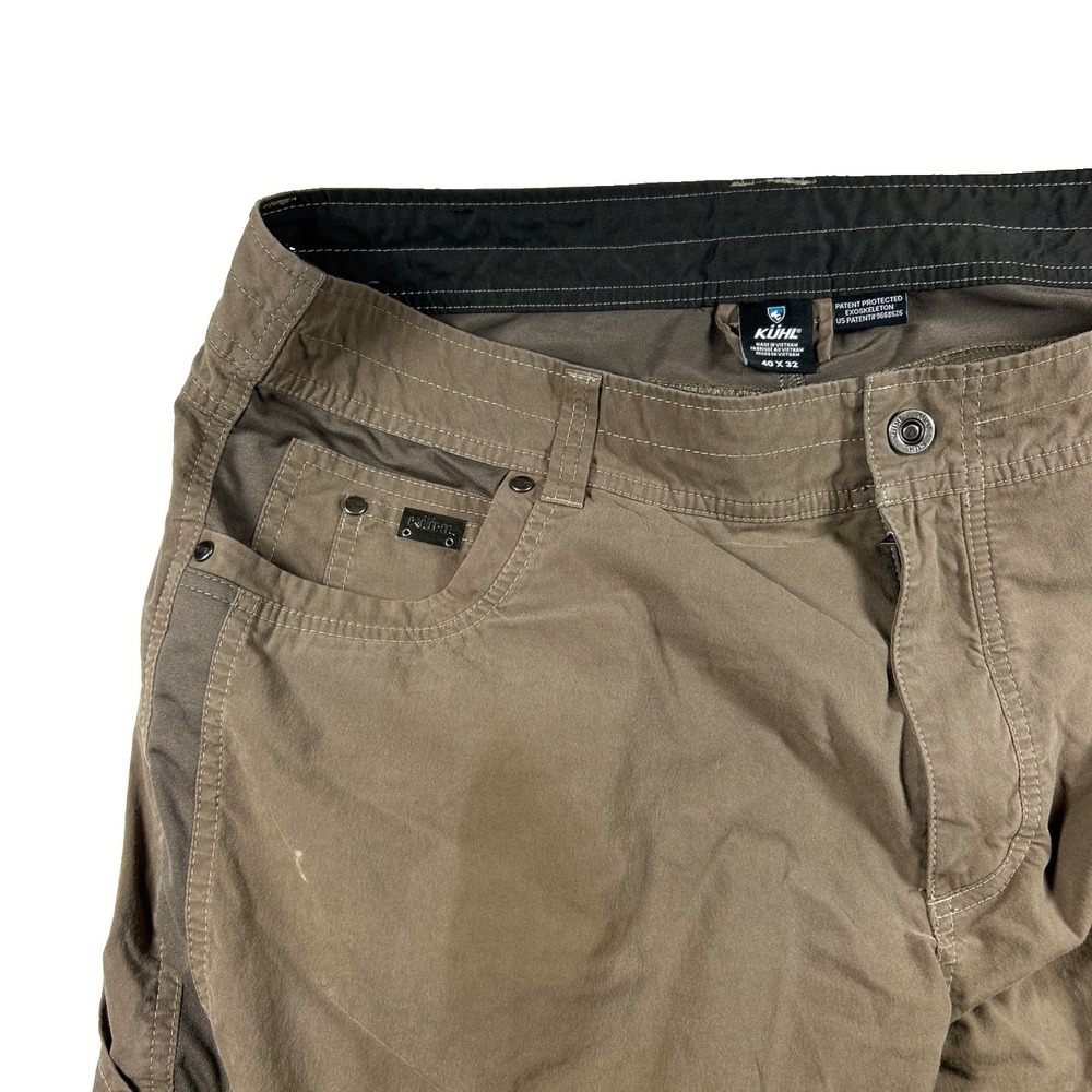 Kuhl Radikl Mens 40x32 Tan Hybrid Hiking Work Pants Stretch Distressed Bleach